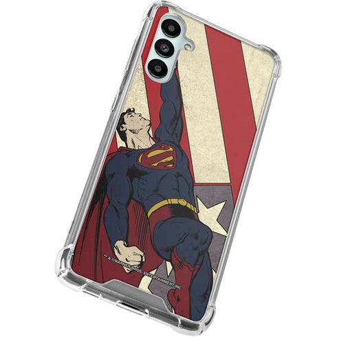 DC Comics Superman Vintage Pose American Flag Galaxy A15 5G Clear Case