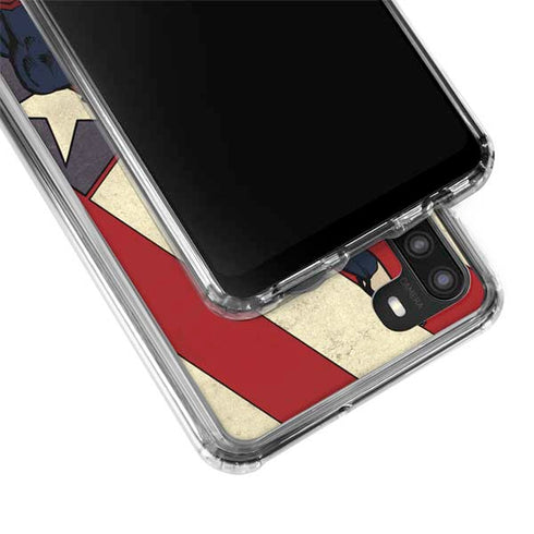 DC Comics Superman Vintage Pose American Flag Galaxy A21 Clear Case