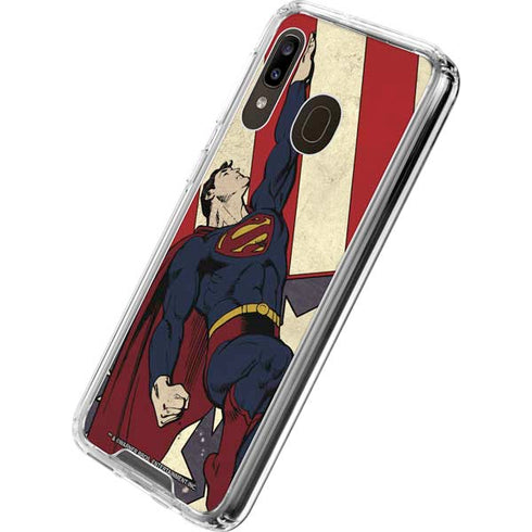 DC Comics Superman Vintage Pose American Flag Galaxy A30 Clear Case