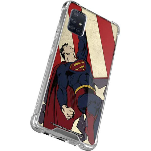 DC Comics Superman Vintage Pose American Flag Galaxy A71 5G Clear Case