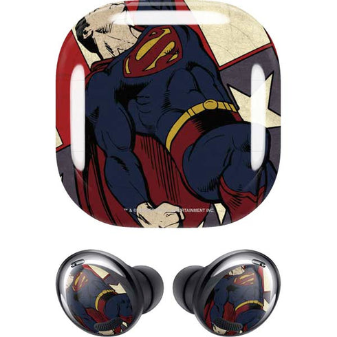 DC Comics Superman Vintage Pose American Flag Galaxy Buds Pro Skin