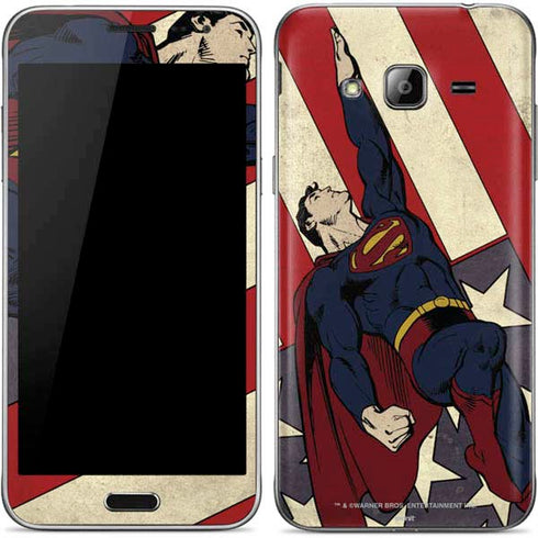 DC Comics Superman Vintage Pose American Flag Galaxy J3 Skin