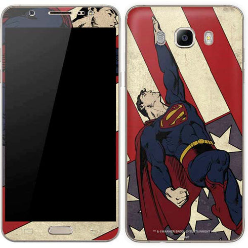 DC Comics Superman Vintage Pose American Flag Galaxy J7 Skin