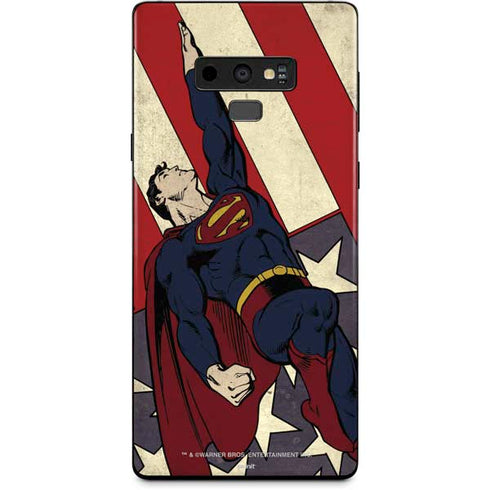 DC Comics Superman Vintage Pose American Flag Galaxy Note 9 Skin