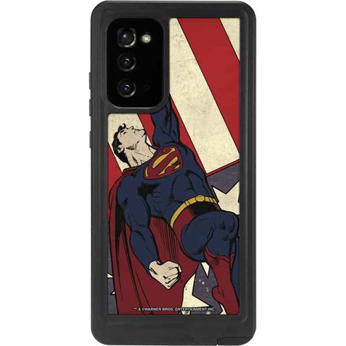 DC Comics Superman Vintage Pose American Flag Galaxy Note20 5G Waterproof Case