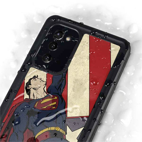 DC Comics Superman Vintage Pose American Flag Galaxy Note20 5G Waterproof Case