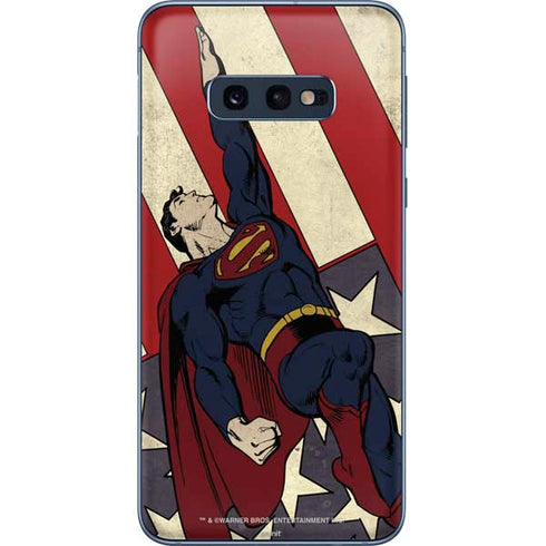 DC Comics Superman Vintage Pose American Flag Galaxy S10e Skin