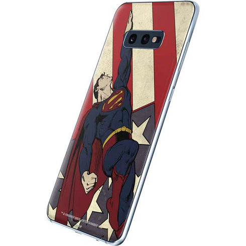 DC Comics Superman Vintage Pose American Flag Galaxy S10e Skin