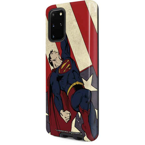DC Comics Superman Vintage Pose American Flag Galaxy S20 Plus Pro Case