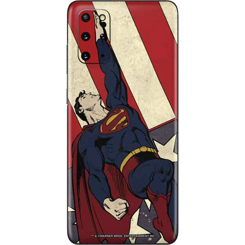 DC Comics Superman Vintage Pose American Flag Galaxy S20 Plus Skin