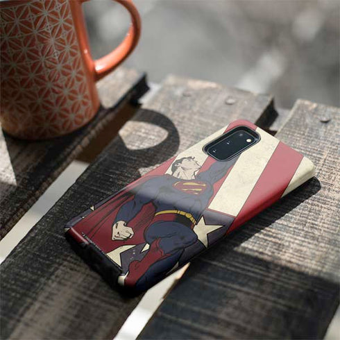 DC Comics Superman Vintage Pose American Flag Galaxy S20 Pro Case