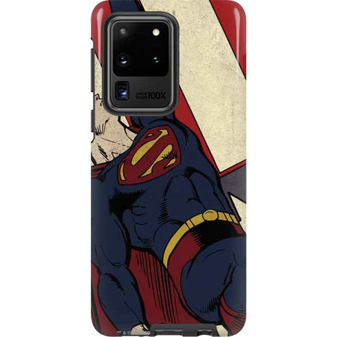 DC Comics Superman Vintage Pose American Flag Galaxy S20 Ultra 5G Pro Case