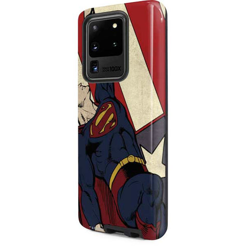 DC Comics Superman Vintage Pose American Flag Galaxy S20 Ultra 5G Pro Case