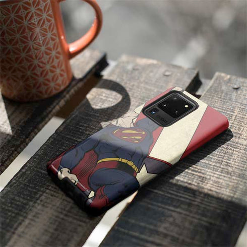 DC Comics Superman Vintage Pose American Flag Galaxy S20 Ultra 5G Pro Case