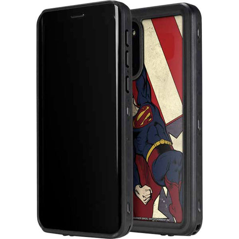 DC Comics Superman Vintage Pose American Flag Galaxy S20 Waterproof Case