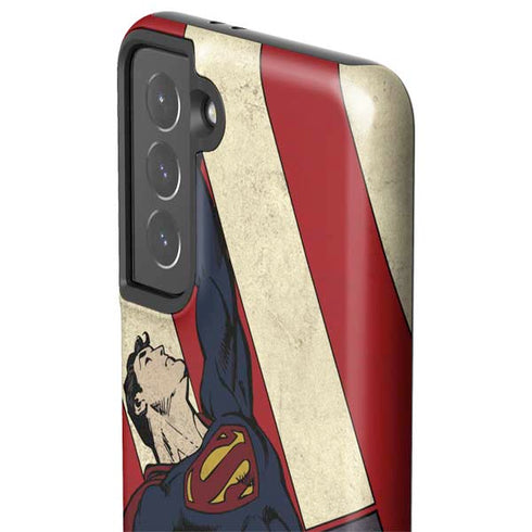 DC Comics Superman Vintage Pose American Flag Galaxy S21 5G Pro Case
