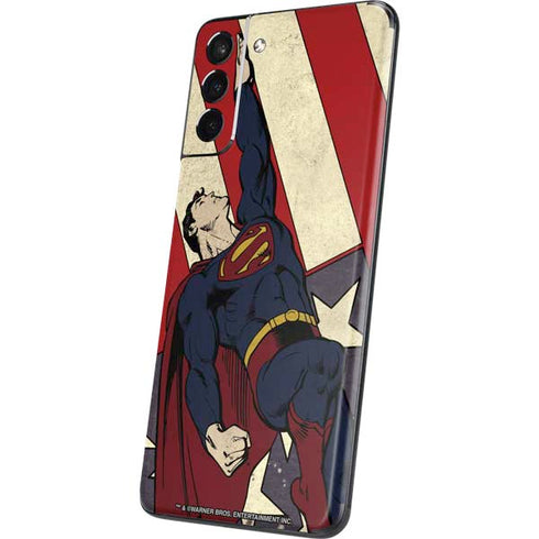 DC Comics Superman Vintage Pose American Flag Galaxy S21 5G Skin