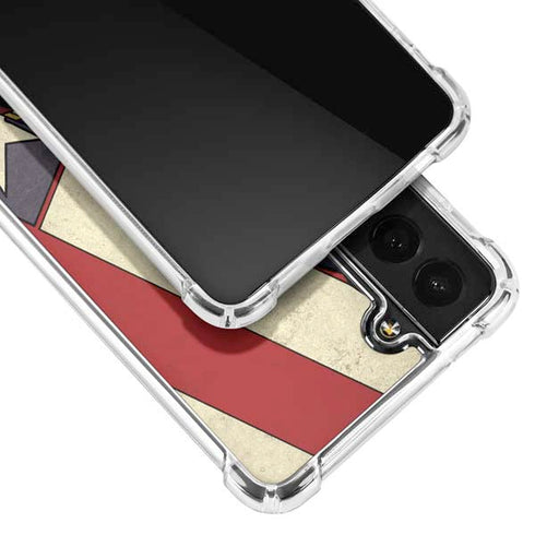 DC Comics Superman Vintage Pose American Flag Galaxy S21 Plus 5G Clear Case