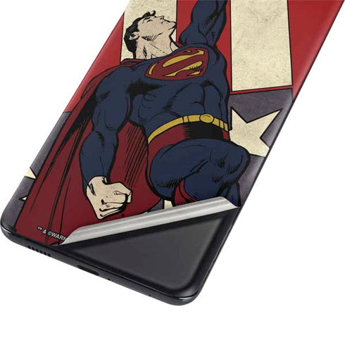 DC Comics Superman Vintage Pose American Flag Galaxy S21 Plus 5G Skin