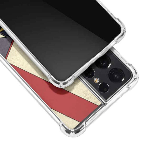 DC Comics Superman Vintage Pose American Flag Galaxy S21 Ultra 5G Clear Case