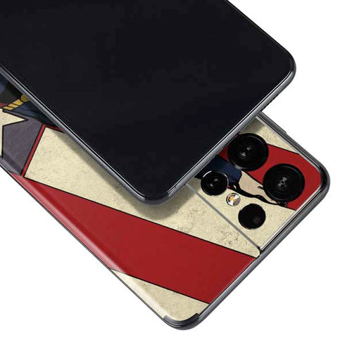 DC Comics Superman Vintage Pose American Flag Galaxy S21 Ultra 5G Skin