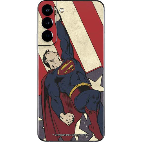 DC Comics Superman Vintage Pose American Flag Galaxy S22 Plus Skin