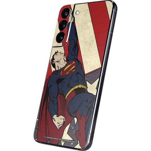 DC Comics Superman Vintage Pose American Flag Galaxy S22 Plus Skin