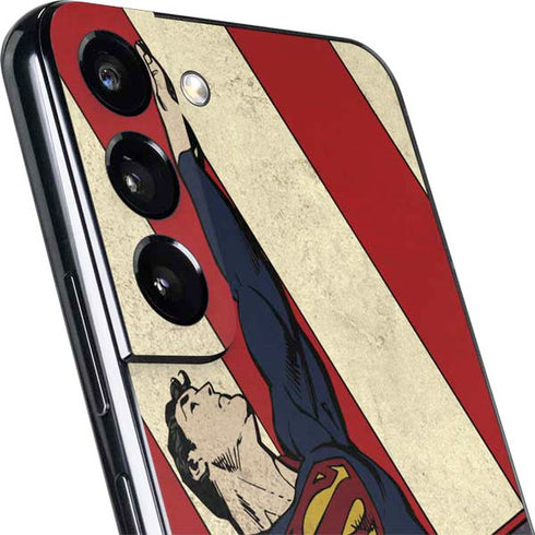 DC Comics Superman Vintage Pose American Flag Galaxy S22 Plus Skin