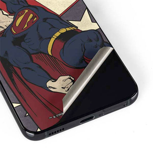 DC Comics Superman Vintage Pose American Flag Galaxy S22 Plus Skin