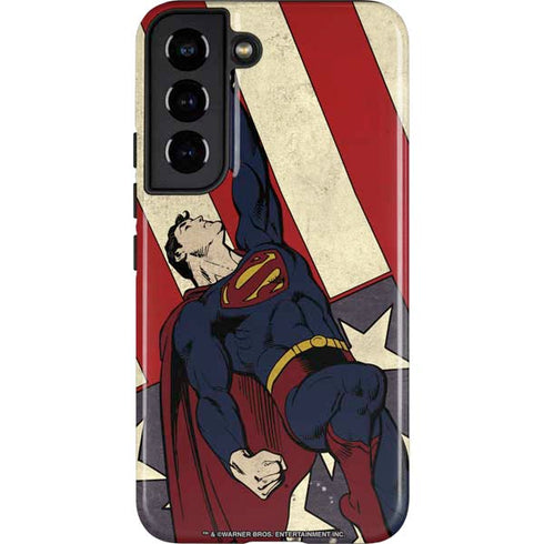 DC Comics Superman Vintage Pose American Flag Galaxy S22 Pro Case