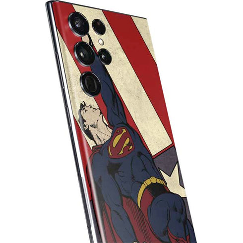 DC Comics Superman Vintage Pose American Flag Galaxy S22 Ultra Skin