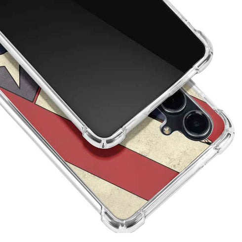 DC Comics Superman Vintage Pose American Flag Galaxy S23 FE Clear Case