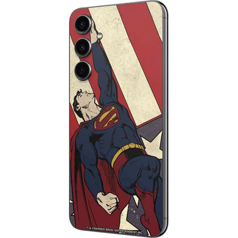 DC Comics Superman Vintage Pose American Flag Galaxy S23 FE Skin