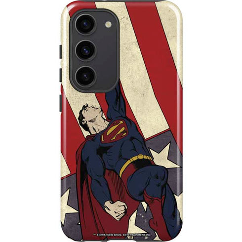 DC Comics Superman Vintage Pose American Flag Galaxy S23 Pro Case