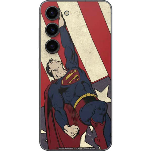 DC Comics Superman Vintage Pose American Flag Galaxy S23 Skin