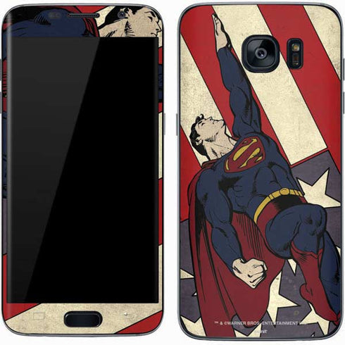 DC Comics Superman Vintage Pose American Flag Galaxy S7 Skin