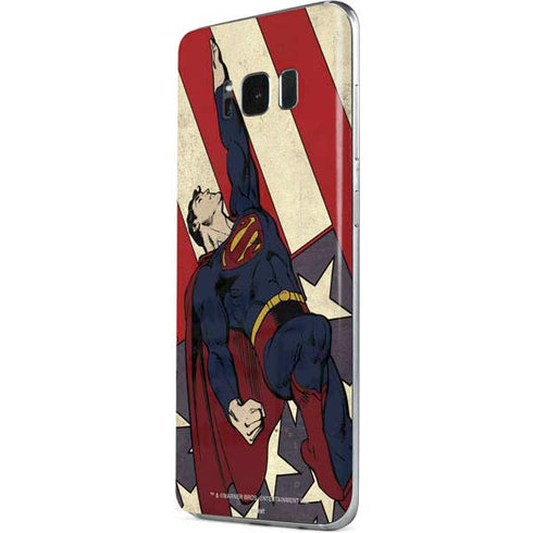 DC Comics Superman Vintage Pose American Flag Galaxy S8 Skin