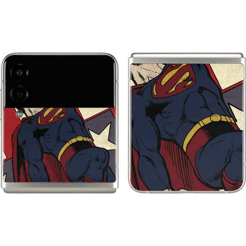 DC Comics Superman Vintage Pose American Flag Galaxy Z Flip3 5G Skin