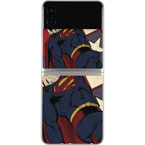 DC Comics Superman Vintage Pose American Flag Galaxy Z Flip3 5G Skin