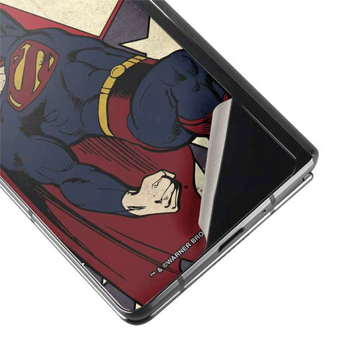 DC Comics Superman Vintage Pose American Flag Galaxy Z Fold2 5G Skin