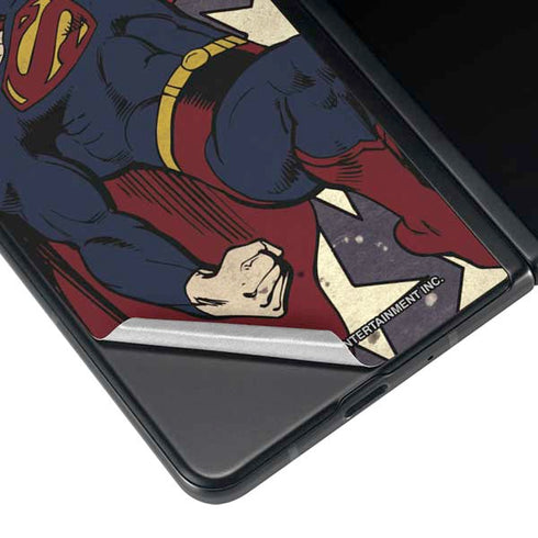 DC Comics Superman Vintage Pose American Flag Galaxy Z Fold3 5G Skin