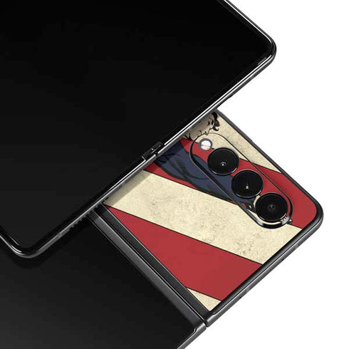 DC Comics Superman Vintage Pose American Flag Galaxy Z Fold3 5G Skin