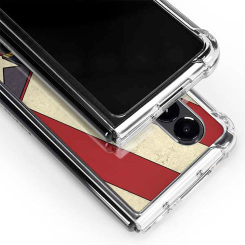 DC Comics Superman Vintage Pose American Flag Galaxy Z Fold4 5G Clear Case