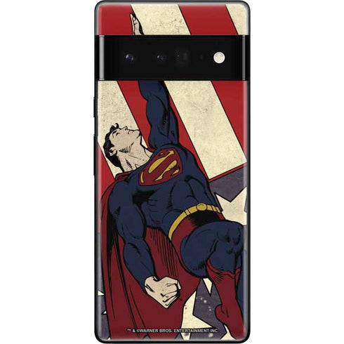 DC Comics Superman Vintage Pose American Flag Google Pixel 6 Pro Skin