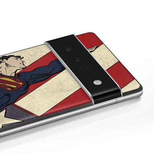 DC Comics Superman Vintage Pose American Flag Google Pixel 6 Pro Skin