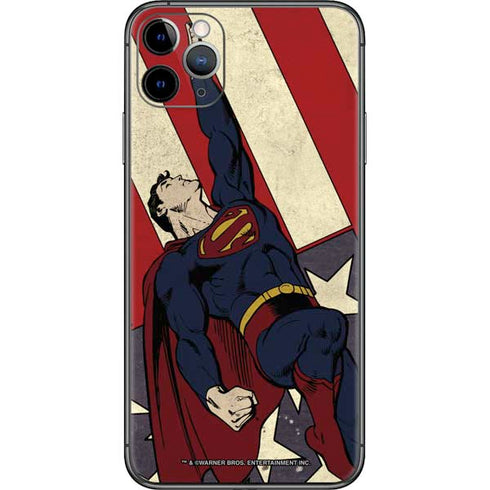DC Comics Superman Vintage Pose American Flag iPhone 11 Pro Max Skin