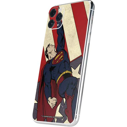 DC Comics Superman Vintage Pose American Flag iPhone 11 Pro Max Skin