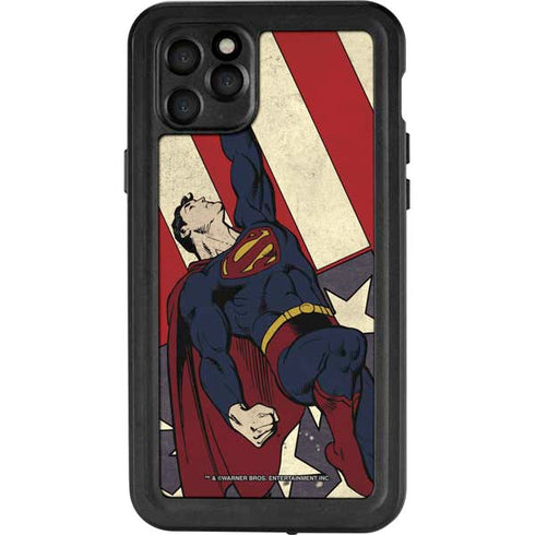 DC Comics Superman Vintage Pose American Flag iPhone 11 Pro Max Waterproof Case