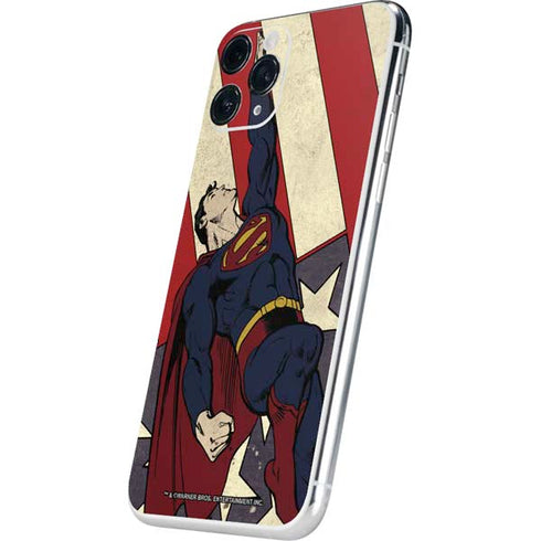 DC Comics Superman Vintage Pose American Flag iPhone 11 Pro Skin