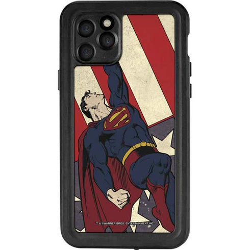 DC Comics Superman Vintage Pose American Flag iPhone 11 Pro Waterproof Case